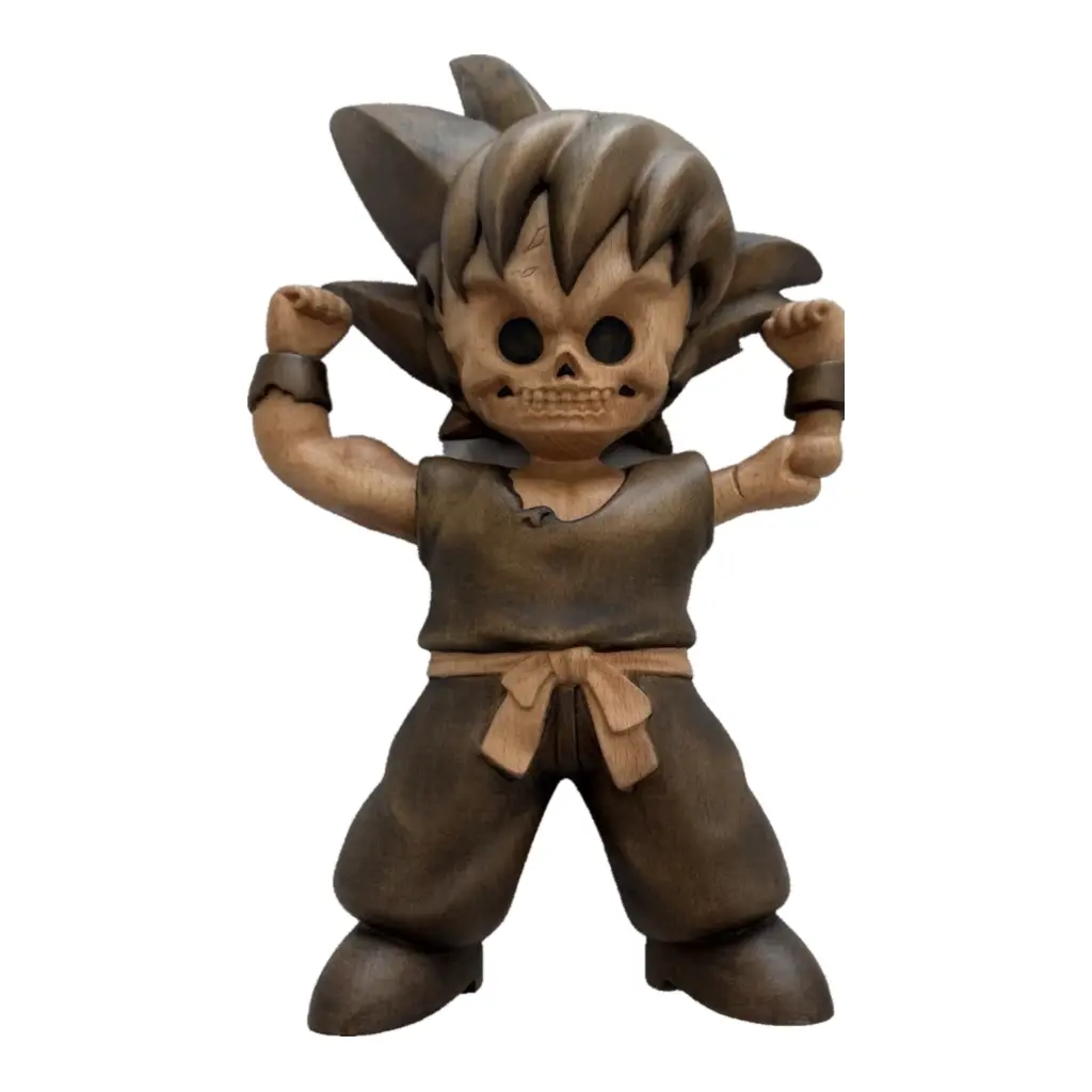 God Mode x Matt Gondek, escultura de madera de Goku