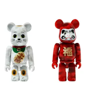 BE@RBRICK Lucky Cat & Daruma 100% & 400% x BAPE